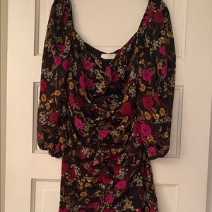 Women's Floral Dress - Black and Pink